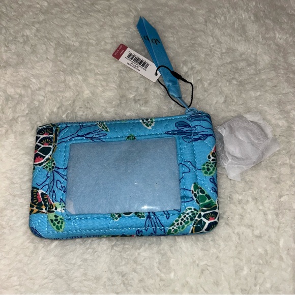 Vera Bradley Zip ID Case in Sea Turtles & Coral NEW - Picture 2 of 2